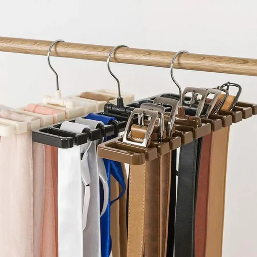 

Multifuction Storage Rack Tie Belt Organizer Rotating Ties Hanger Holder w/ Metal Hook Wardrobe Closet Organization coat hook