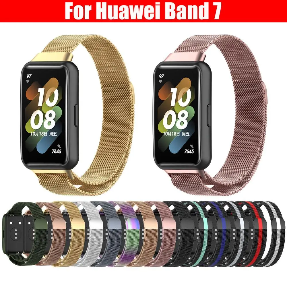 

Ремешок из нержавеющей стали для Huawei Band 7, сменный сетчатый Браслет «Миланская петля» для Huawei Band 7