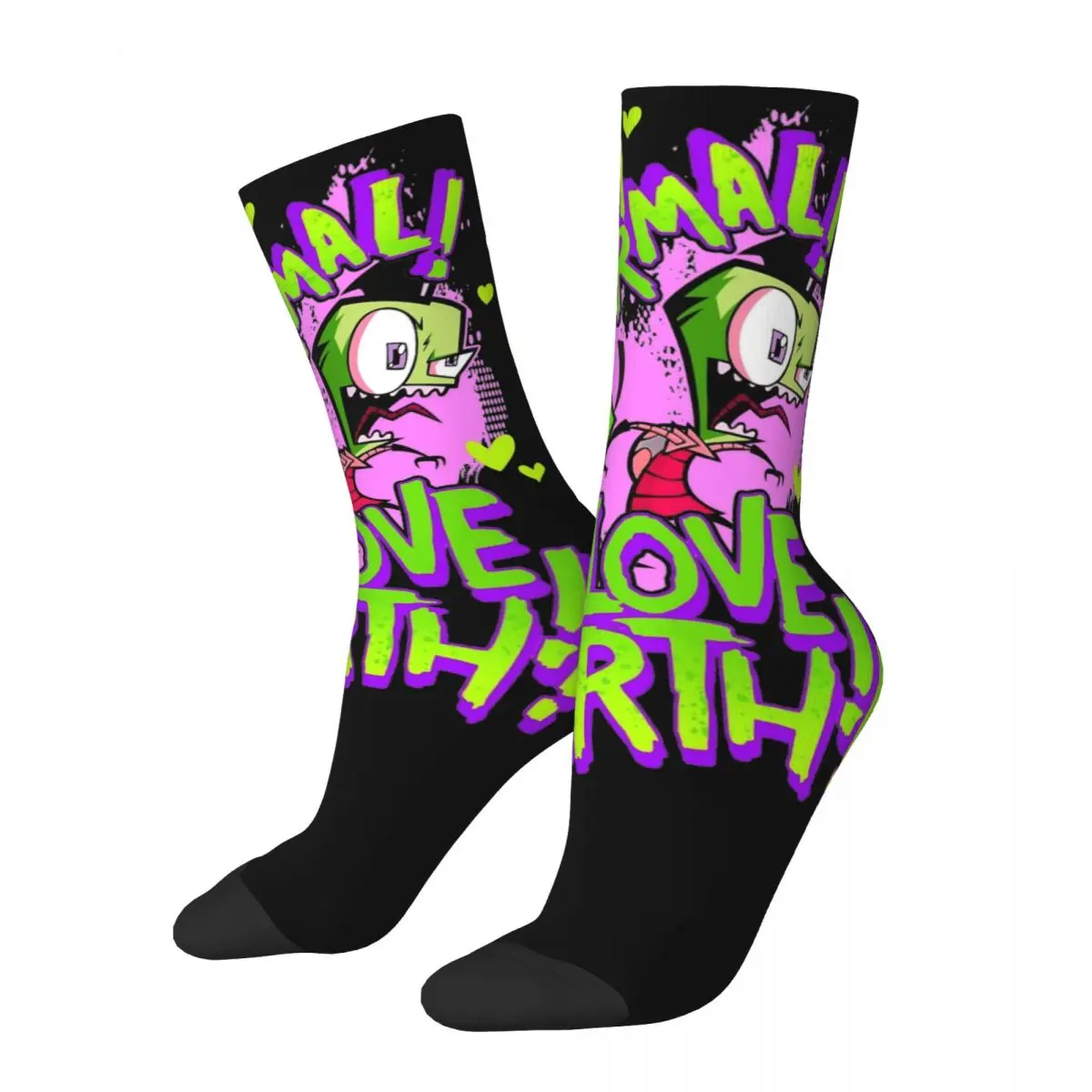 Повседневные футбольные носки Invader Zim &amp Giri I'm нормальные I Love Earth из полиэстера