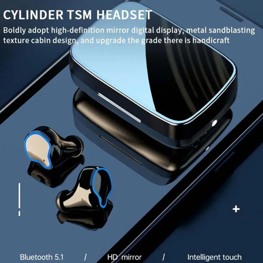 M9Wireless Bluetooth-compatible 5.1 Touch Control In-Ear Earphone with Power Display |