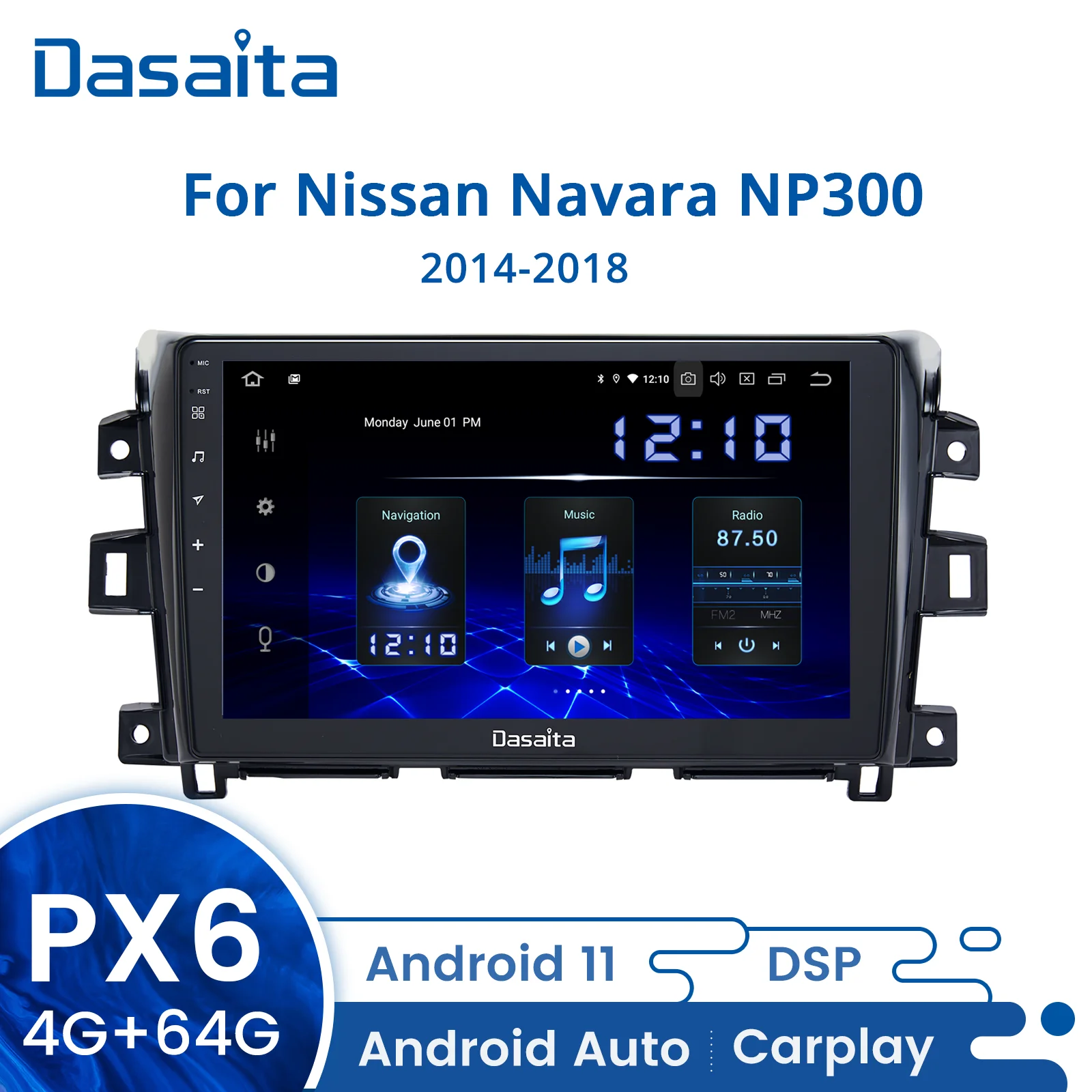 

Dasaita 1 Din Car Radio for Nissan Navara 2014 to 2018 with Android 11 Multimedia Player Stereo GPS Navigation Wireless Carplay