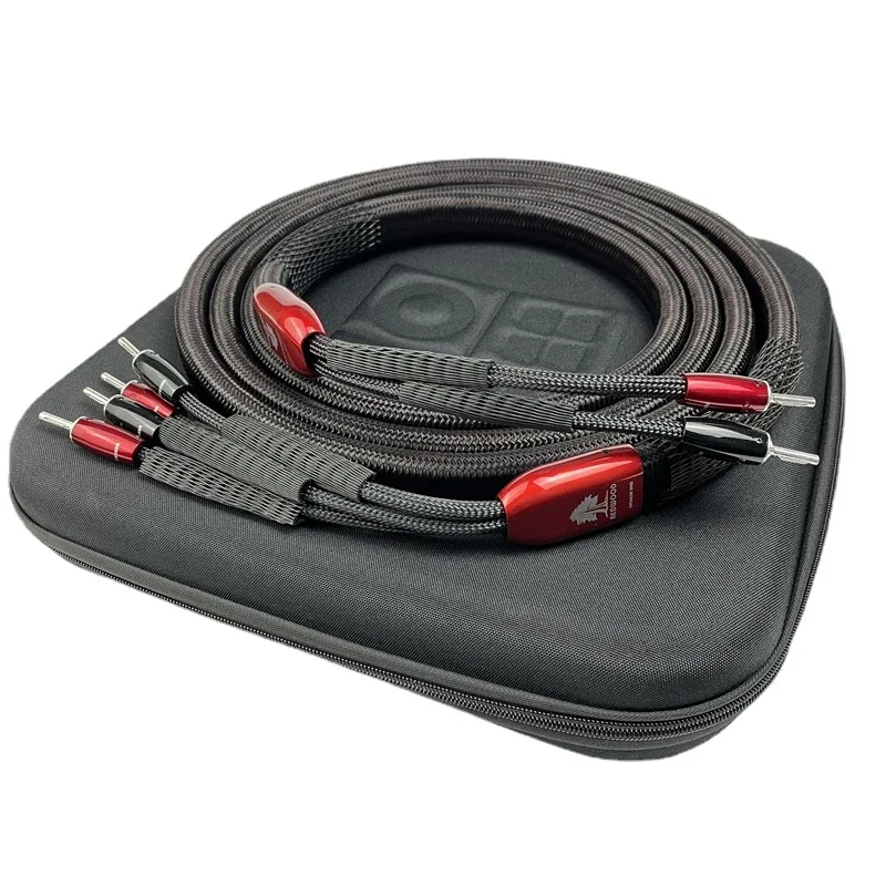 

1Pcs HiFi Audio Redwood Center Speaker Cable Silver Plated Spade & Banana Plug with Noise-Dissipation System