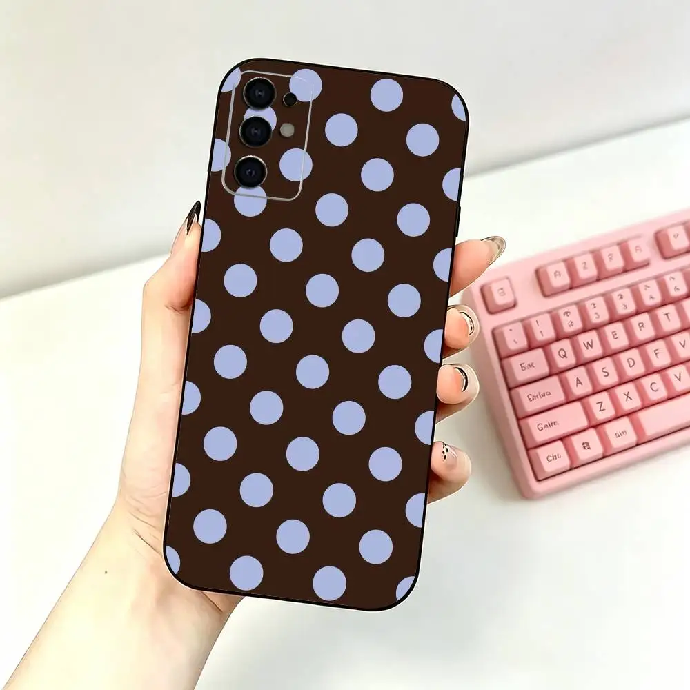 Фото Мягкий чехол для телефона Big Dots Brown Blue Black для Samsung S26,25,24,21,22,21,20,10,9,8,7,6Ultra,Plus,Fe, Lite №4
