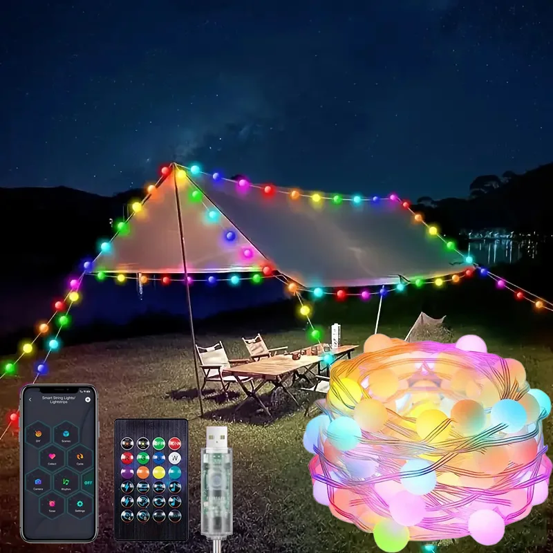 Умная Светодиодная лампа-гирлянда в виде разноцветных сказочных шаров с