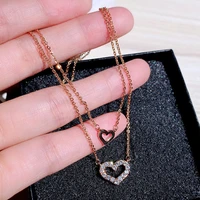 ladies jewelry heart pendant necklace zircon love necklace girls gifts high jewelry accessories fashion love pendants h8n033