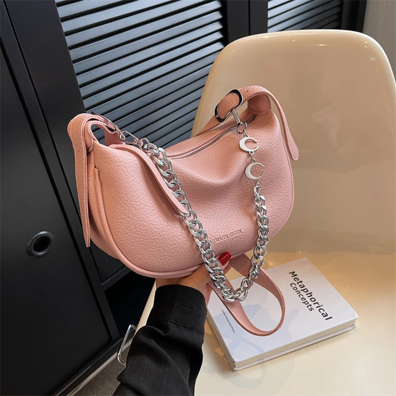 High Quality Designer Shoulder Bag Women Fashionable Elegant Crossbody Bags for Girls Chains Messenger Bag Solid Color Handbags