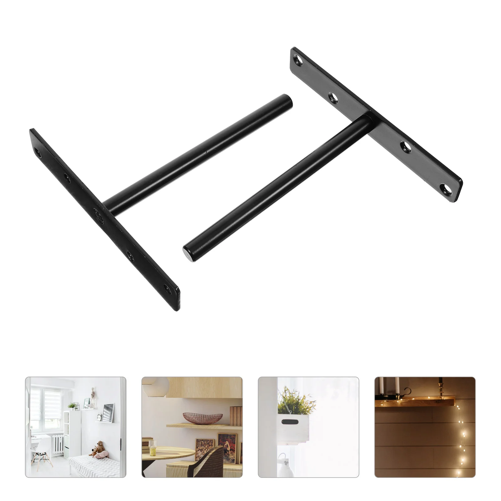 

2 Pcs Floating Shelves Brackets Wall Shelf Hardware Decoraciones Para Baños Kickstand Decorative Headboard Mounting Heavy Duty