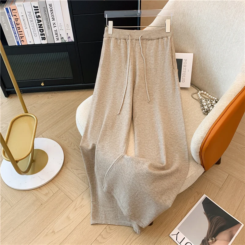 Модный женский костюм в Корейском стиле свободный вязаный топ с капюшоном