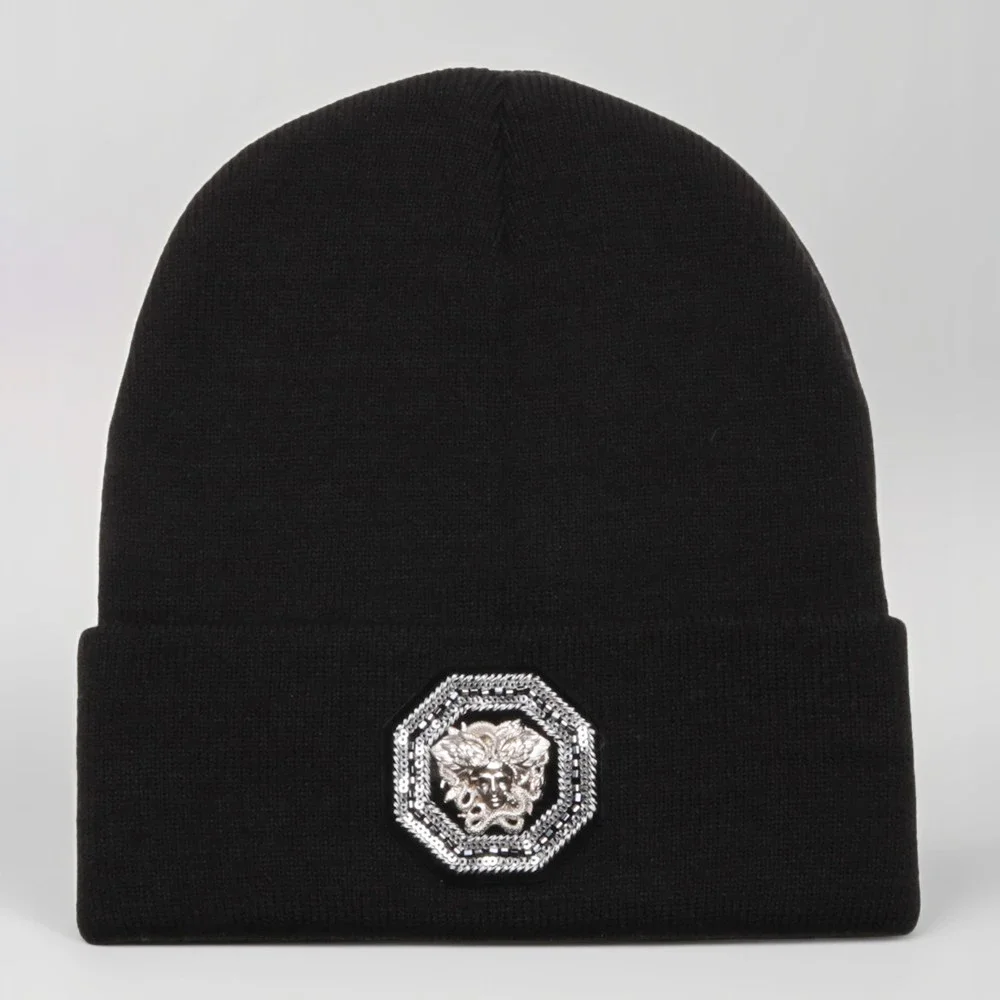 Роскошные модные брендовые дизайнерские зимние вязаные шапки для мужчин и