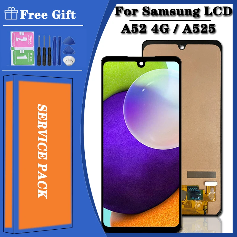 100% test For Samsung Galaxy A52 4G A525 LCD Display Touch Screen Assembly For SamsungA525 A525F A525M ScreenRepair