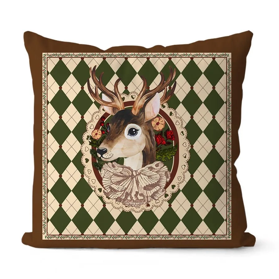 

Ретро наволочка с оленем из полиэстера 40x40 см