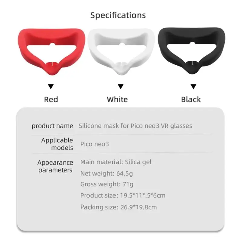 

VR Face Cover and Lens Cover for Pico Neo 3, Sweatproof Silicone Face Pad Mask Dropship