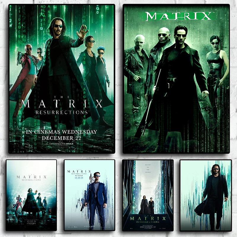 Постер из классического американского фильма The Matrix картина в стиле ретро для