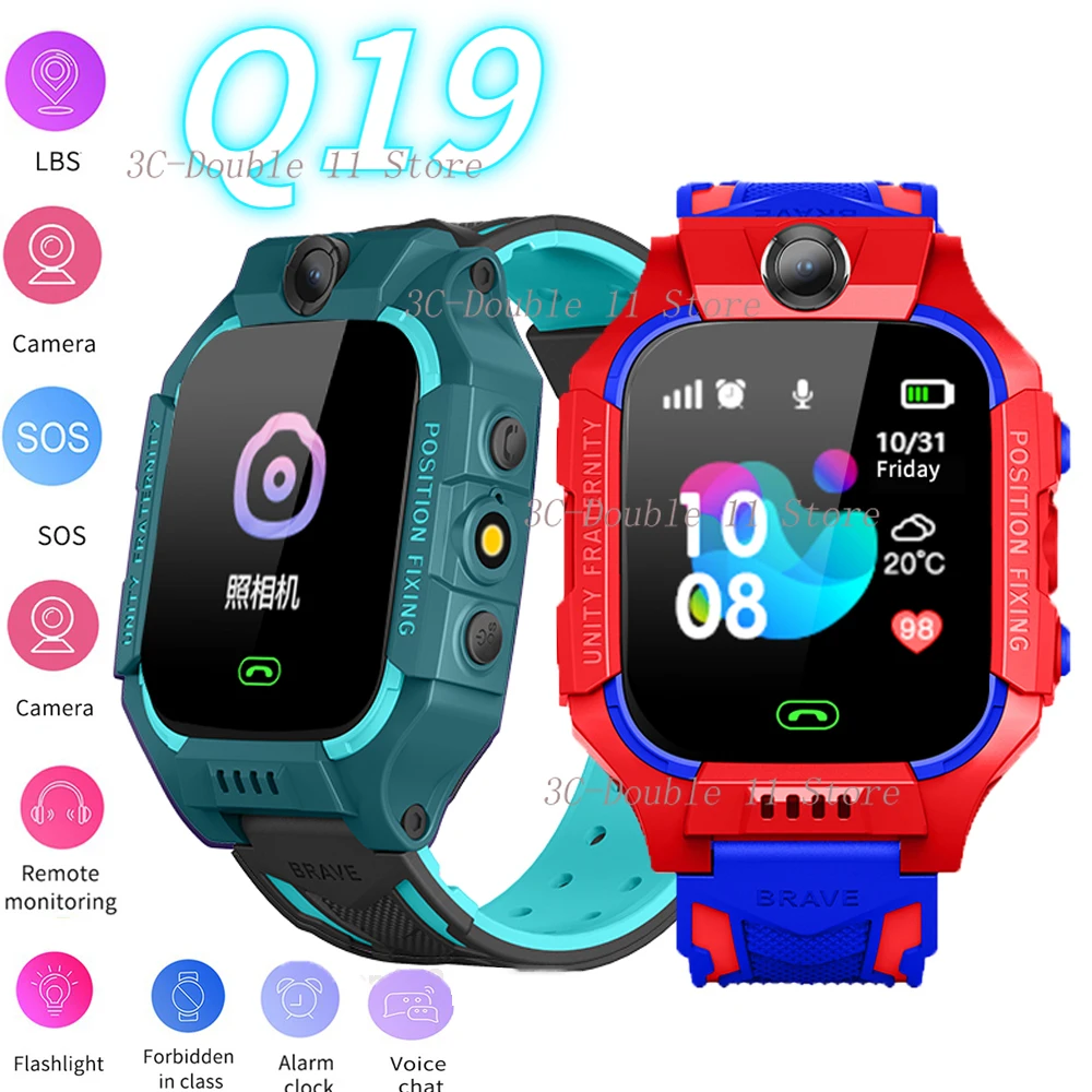 

Q19 Kids Smart Watch New Sim Card Smartwatch for Children SOS LBS Camera Voice Chat Call Phone Watch Boys Girls Sport Smartwatch