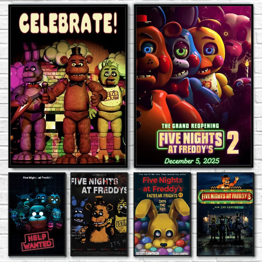 Фото Классический постер Fnaf Five-nights-At-Freddys, настенный художественный принт, подходит для гостиной, спальни, бара, гостиной, украшения дома, подарок №1