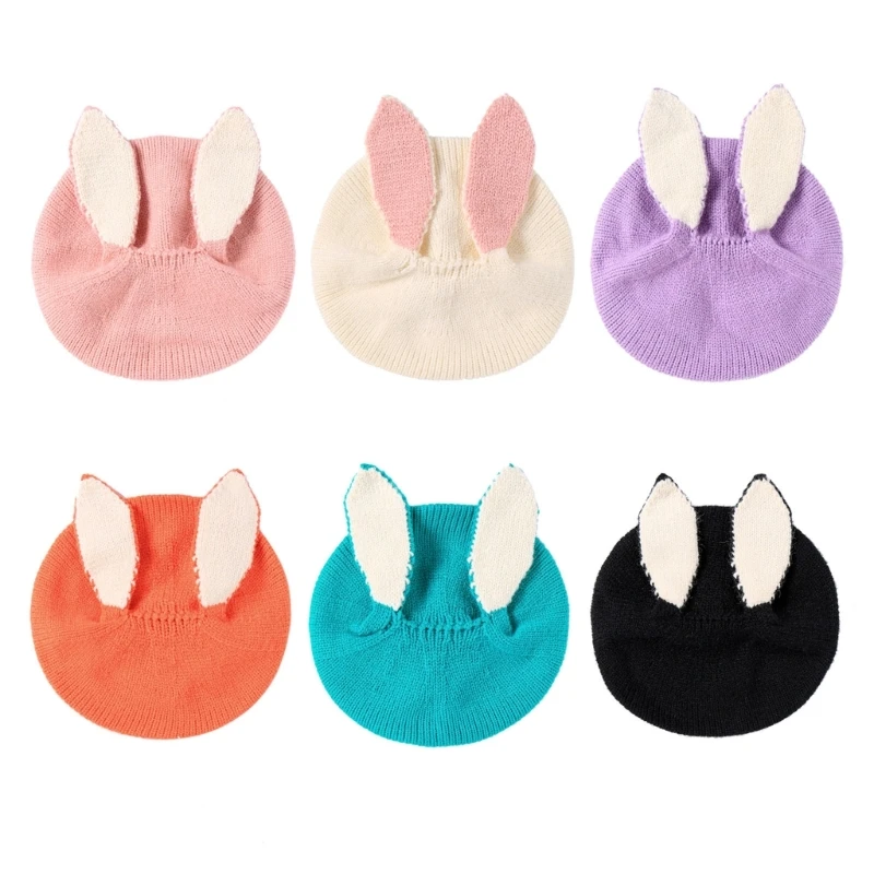 

D7YD Модная трикотажная шляпа ручной вязки, берет, головной убор для фотосъемки