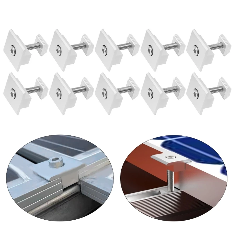 

Solar Panel Clamps Panel with Hex Socket Caps Bolts Spring Washer and Slider Nut Solar Mid Clamp for Solar Panel