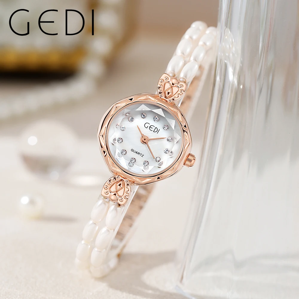 Luxury Women's Watch Quartz Simulated Pearl Rhinestone Elegant Lady Wristwatch Bracelet Watches Gifts Relogio Masculino New 2023