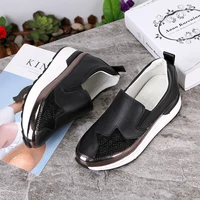 2022 comfort creepers bling loafers silver platform shoes woman slip on swing women flats shoes zapatos de mujer 35 43