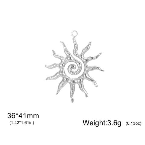 Teamer Подвески-талисманы с рисунком солнца из нержавеющей стали