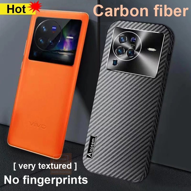 

For Vivo X80 Pro Case Carbon Fiber Matte Brand Phone Case For Vivo X80 Pro Cover Protective Bumper Shell Bag Metal Lens