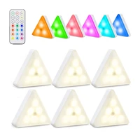 rgbw triangle led under cabinet light honeycomb diy wall lamp remote controller for bedroomliving roombattery powered