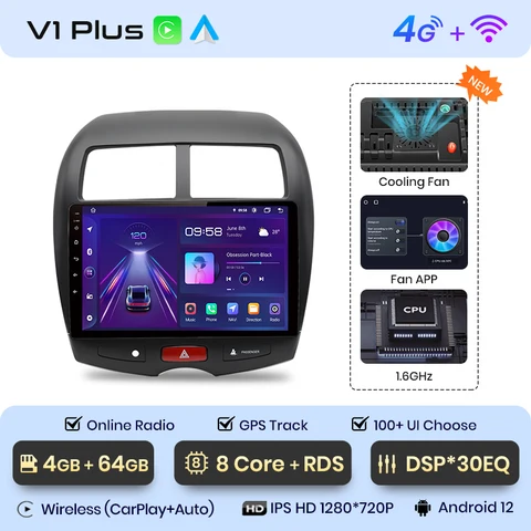 Junsun V1 Pro 8G + 256G для Mitsubishi ASX 1 2010 - 2016 автомобильное радио, видеоплееры CarPlay Android Авто GPS No 2 din 2din DVD