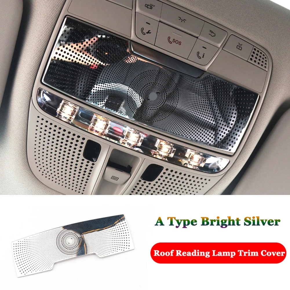 

Для Mercedes Benz C E GLC Class W205 W213 X253 автомобильные аксессуары из нержавеющей стали, лампа для чтения на крыше, декоративная рамка