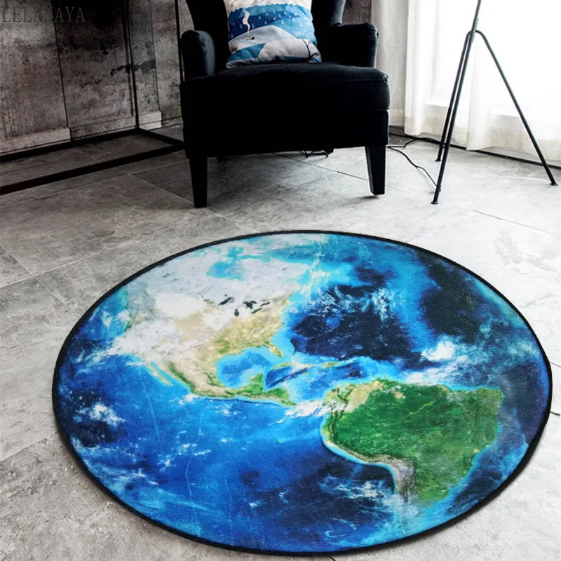 

Planet Printed Round Carpet Galaxy Earth Mar Moon Creative Chair Rug 150cm Anti-slip Floor Mat Kids Bedroom Area Rug Decoration