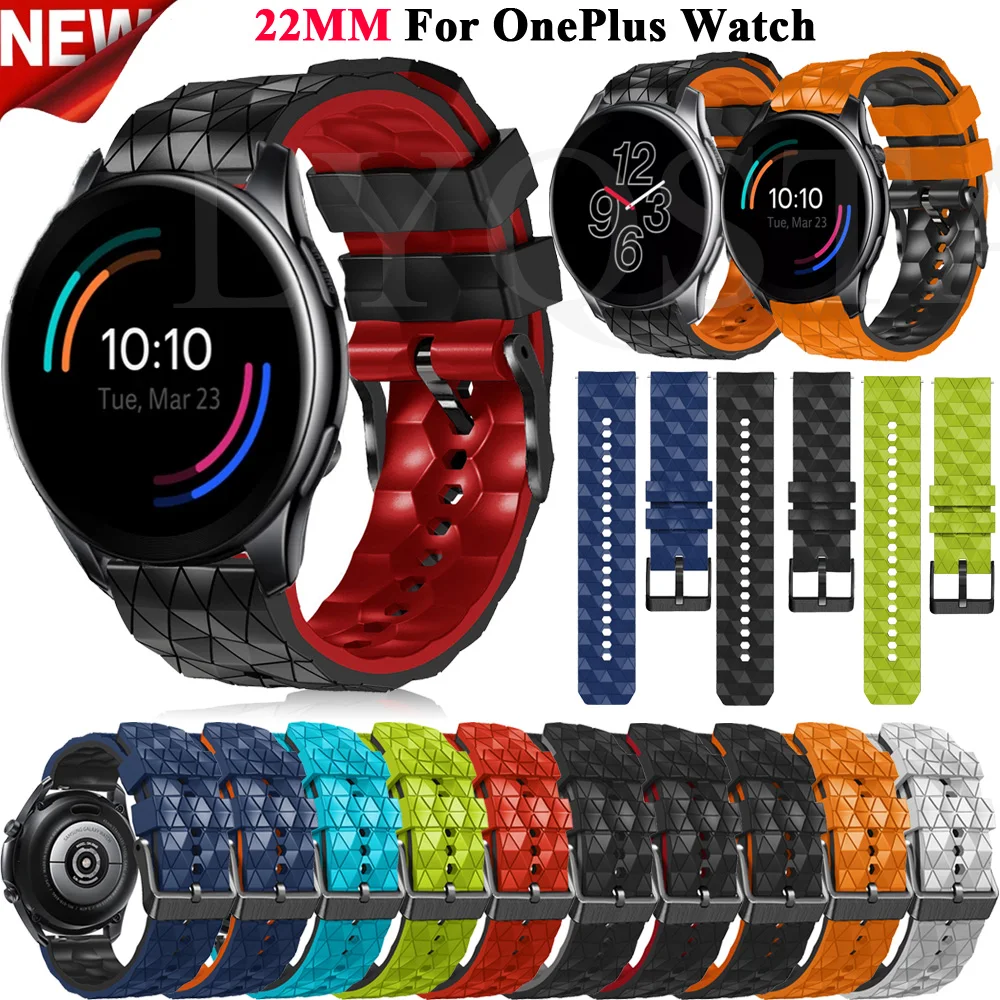 

New 22mm Sport Silicone Straps For OnePlus Watch Smart Watch Wristband Bracelet Watchband Belt For Xiaomi Imilab W12 KW66 Correa