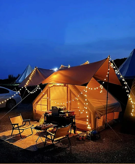 6-12 Square Super Large Family Outdoor Inflatable Tent Hotel B&B Tent Waterproof Inflatable Camping Tent 2