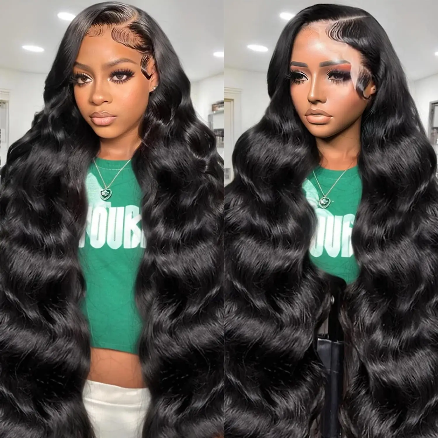 200 Плотность 13x6 13x4 HD Прозрачный объемный волнистый парик фронта шнурка