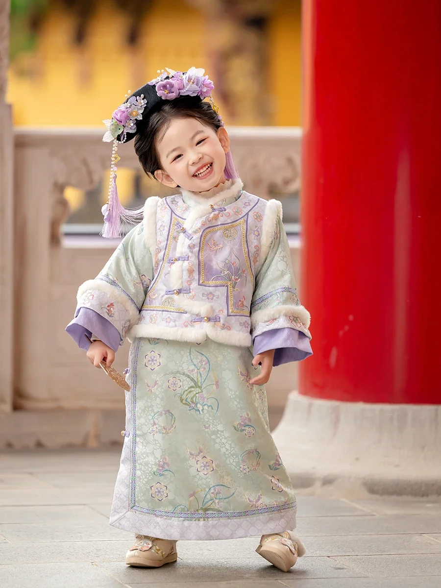 Одежда Gege для девочек зимний новый продукт длинная юбка Cheongsam в китайском стиле