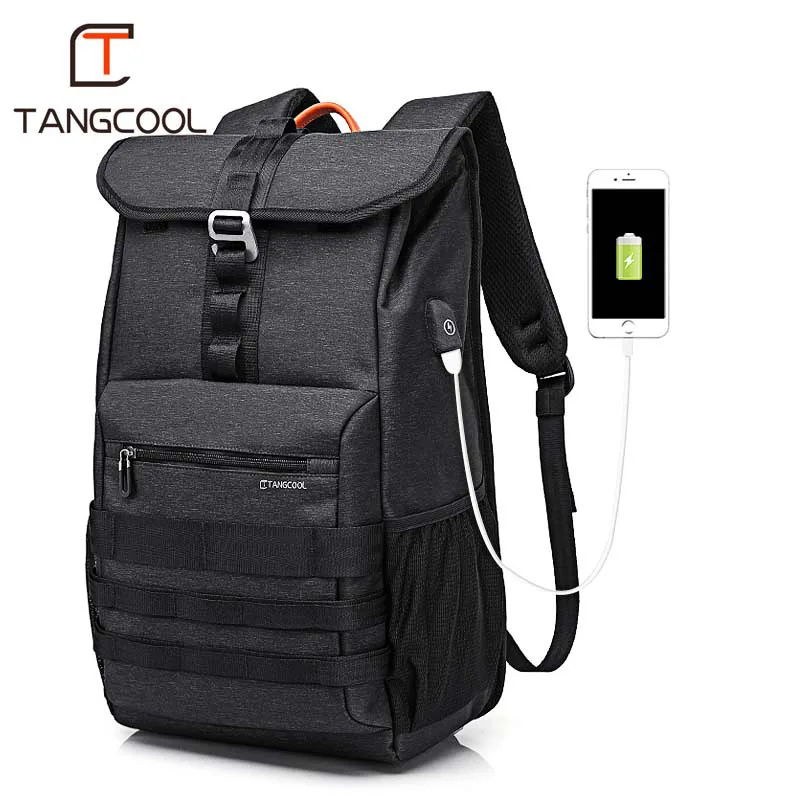 

Tangcool Fashion Waterproof 15.6" Laptop Backpack Colleage Student USB Laptop Backpack Travel Outdoor Men Sports Luggage Bags