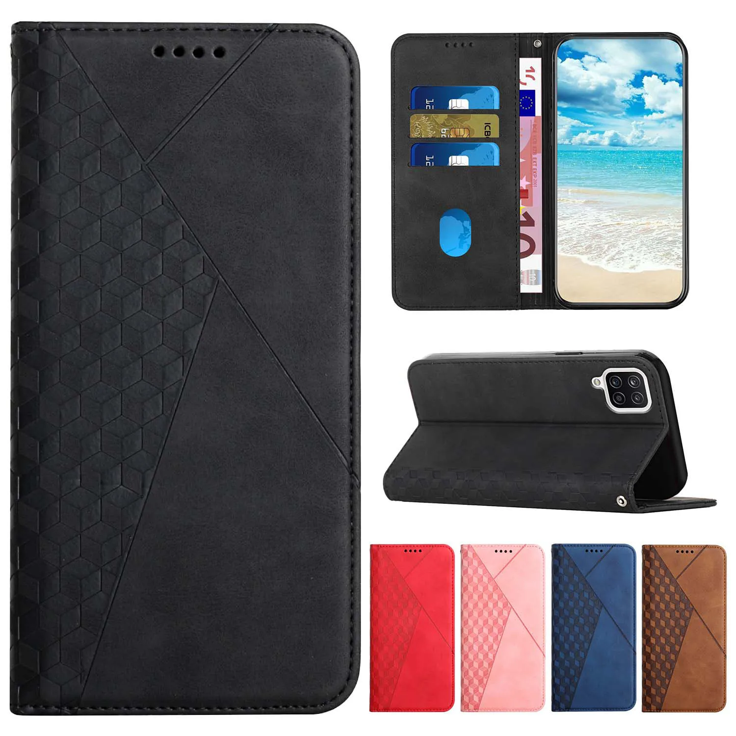 

Magnetic Leather Case For Samsung Galaxy A12 A22 A32 A52 A72 A13 A23 A33 A53 A73 A02S A03S A03 Core M22 M32 Card Slot Book Cover