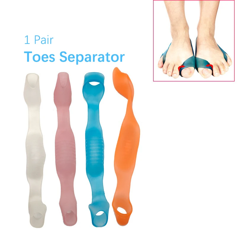 

2Pcs Elastic Toe Separator Wrapped From Heel Bone Corrector Straightener Foot Protector Bunion Adjuster Foot Care Relief Pads