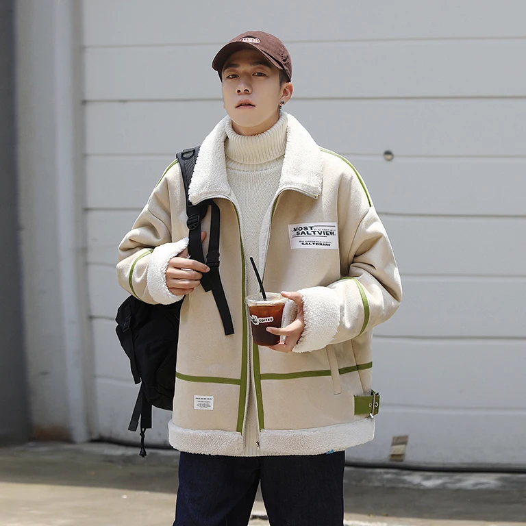 Hip Hop Winter Fleece Jacket Streetwear Men Harajuku Jackets Warm Coats Casual Zipper Coats Winter Thick Jackets Men's Clothing