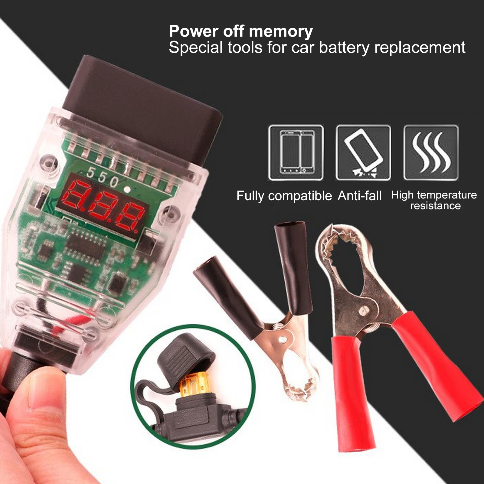 

Automotive Battery replacement Tool Car Computer ECU Memory Saver Auto Emergency Power Supply Cable