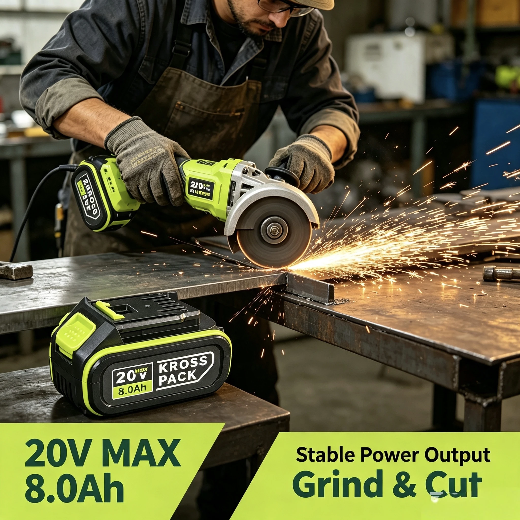 Фото Аккумулятор 20V MAX 5Pin KROSS PACK 8.0Ач для электроинструментов WORX 20V Green WU Series, литий-ионный, перезаряжаемый №2
