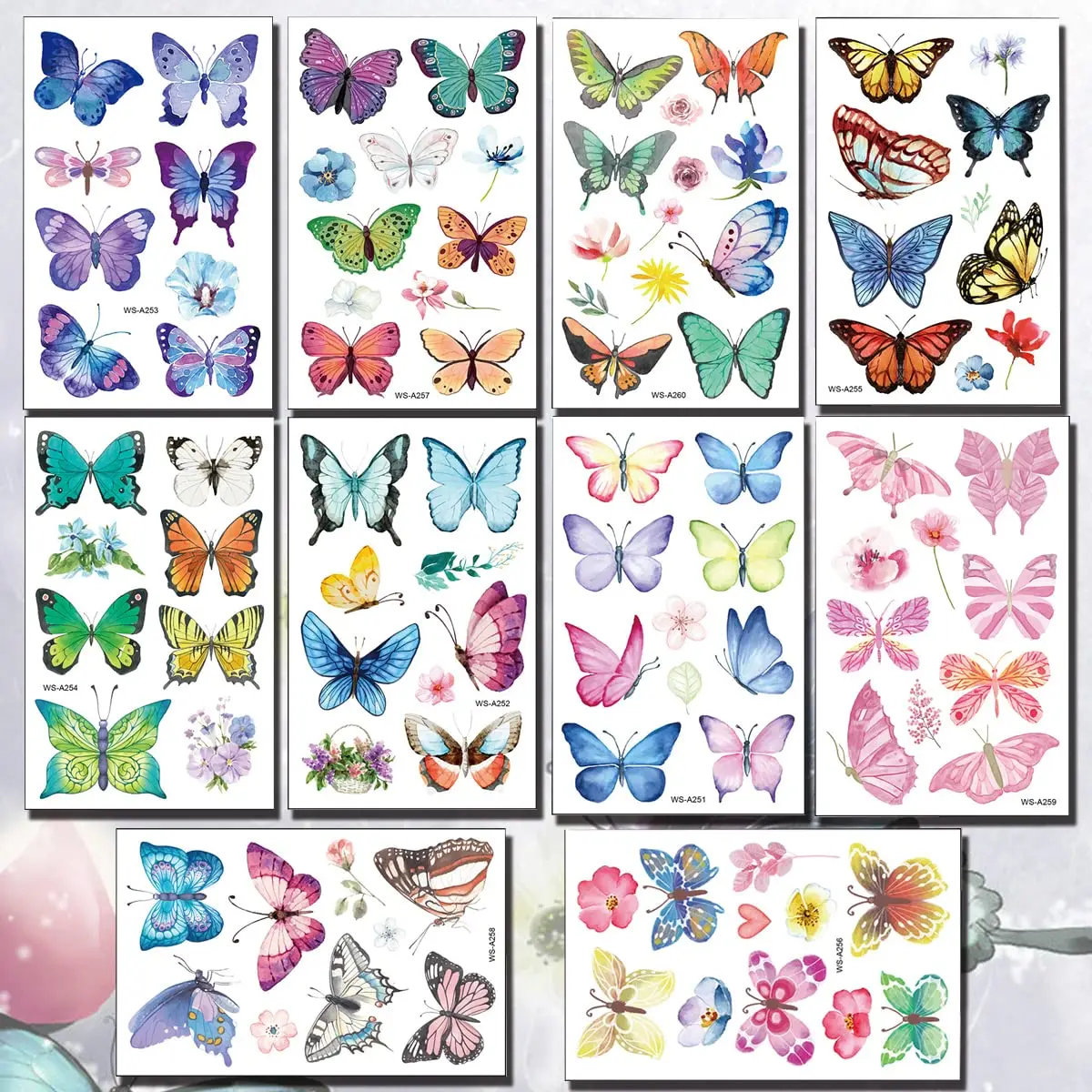 Водостойкие тату-наклейки бабочки