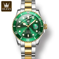 olevs 6650 waterproof stainless steel strap watch for men automatic mechanical business full automatic men wristwatch luminous