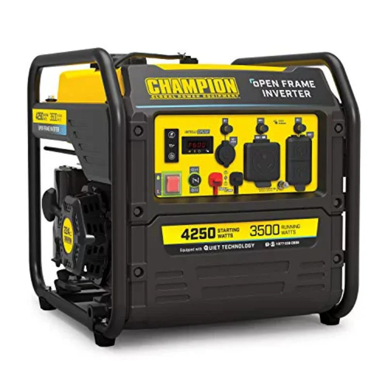 

Champion Power Equipment 200954 4250-Watt RV Ready Open Frame Inverter Generator, Quiet Technology