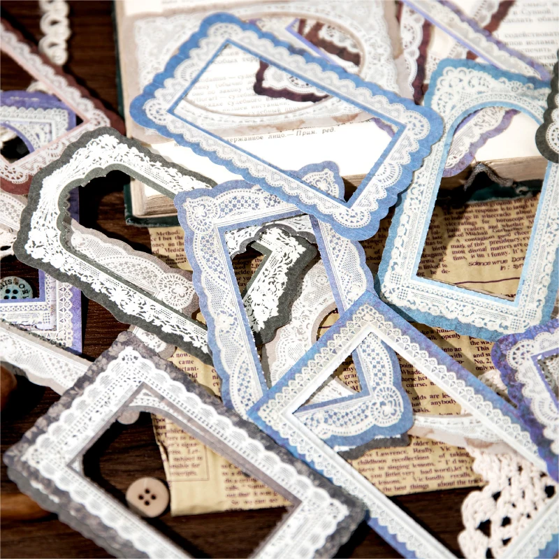 

5 листов бумаги Простой чистый цвет искусство Ретро стиль кружевная рамка Сделай Сам декоративная основа коллаж открытки бумага для письма ...