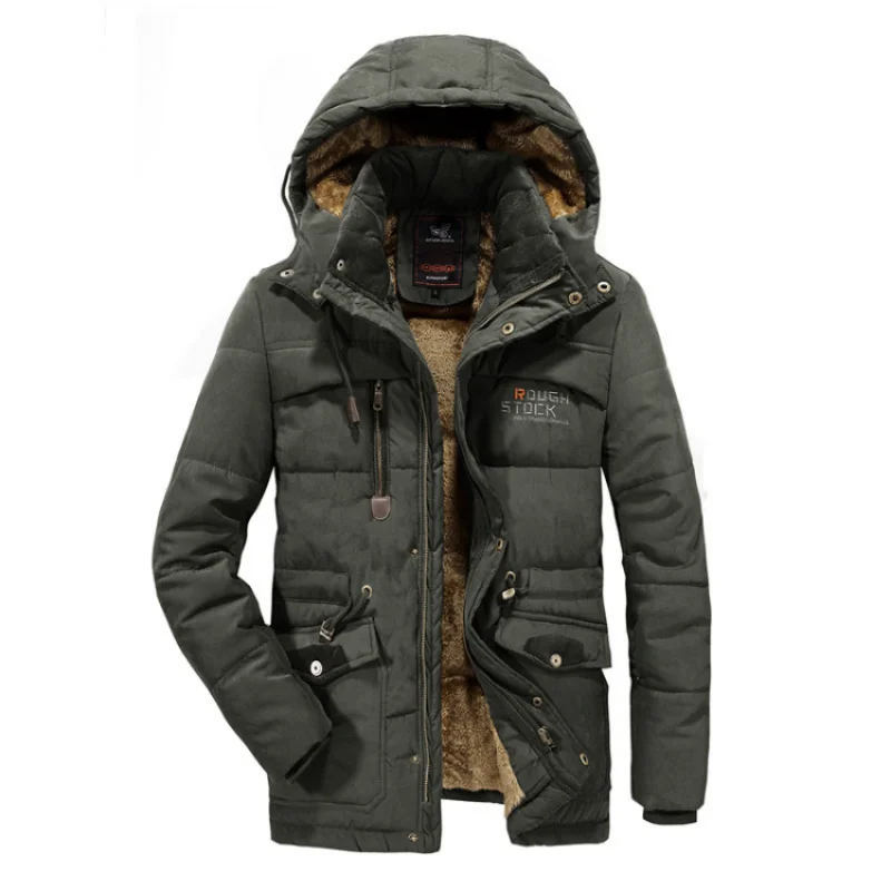 New 2023 Brand Men's Casual Jacket Fashion Thick Winter Parkas Male Fur Trench Overcoat Heated Warm Jackets Coats Parka Men