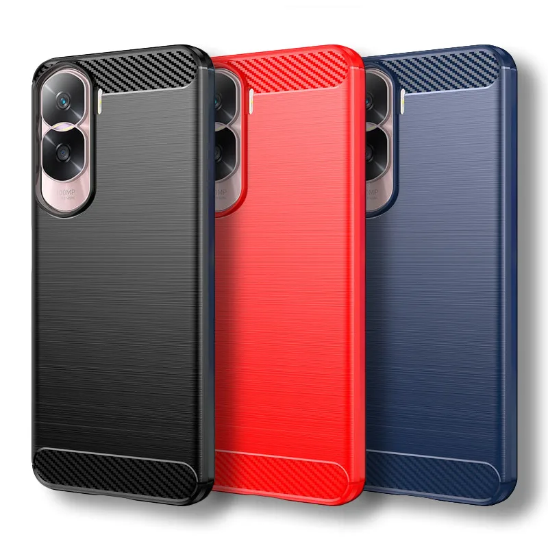 

For Honor 90 Lite Case For Honor 90 Lite 5G Cover 6.7 Inch Carbon Fiber Shockproof Silicone Bumper For Honor 90 Lite Fundas