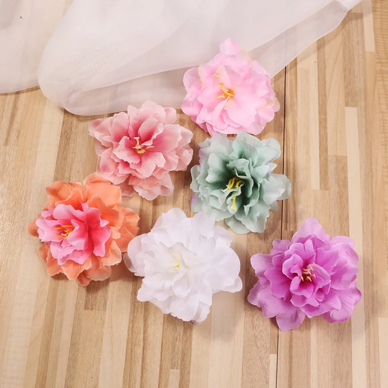 

10Pcs 8CM Multicolor Peony Rose Silk Artificial Flower For Valentine's Day Crown Wedding Party Home Decor DIY Garland Headdress