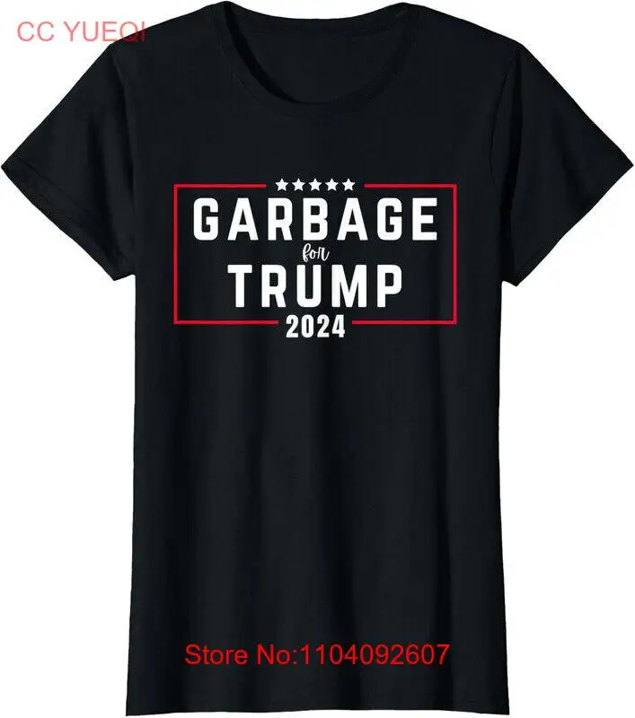 Женская футболка с круглым вырезом Garbage For Trump 2024 президентские выборы подарок в