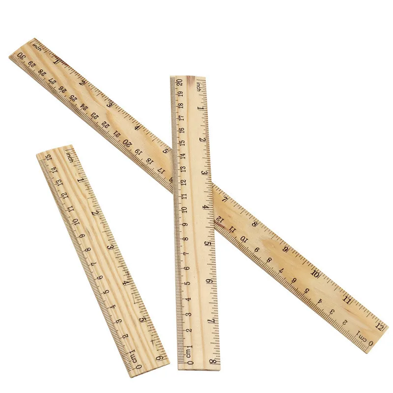 

15cm 20cm 30cm Wooden Ruler Double Sided High-Quality Precision Straight Edge Student Office School Measuring Tool Stationery