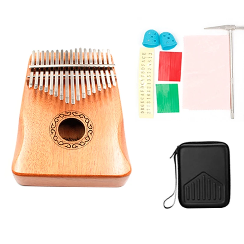 

17 Key Kalimba African Mahogany Wooden Thumb Piano Finger Percussion Music with Bag Beginner Finger Piano