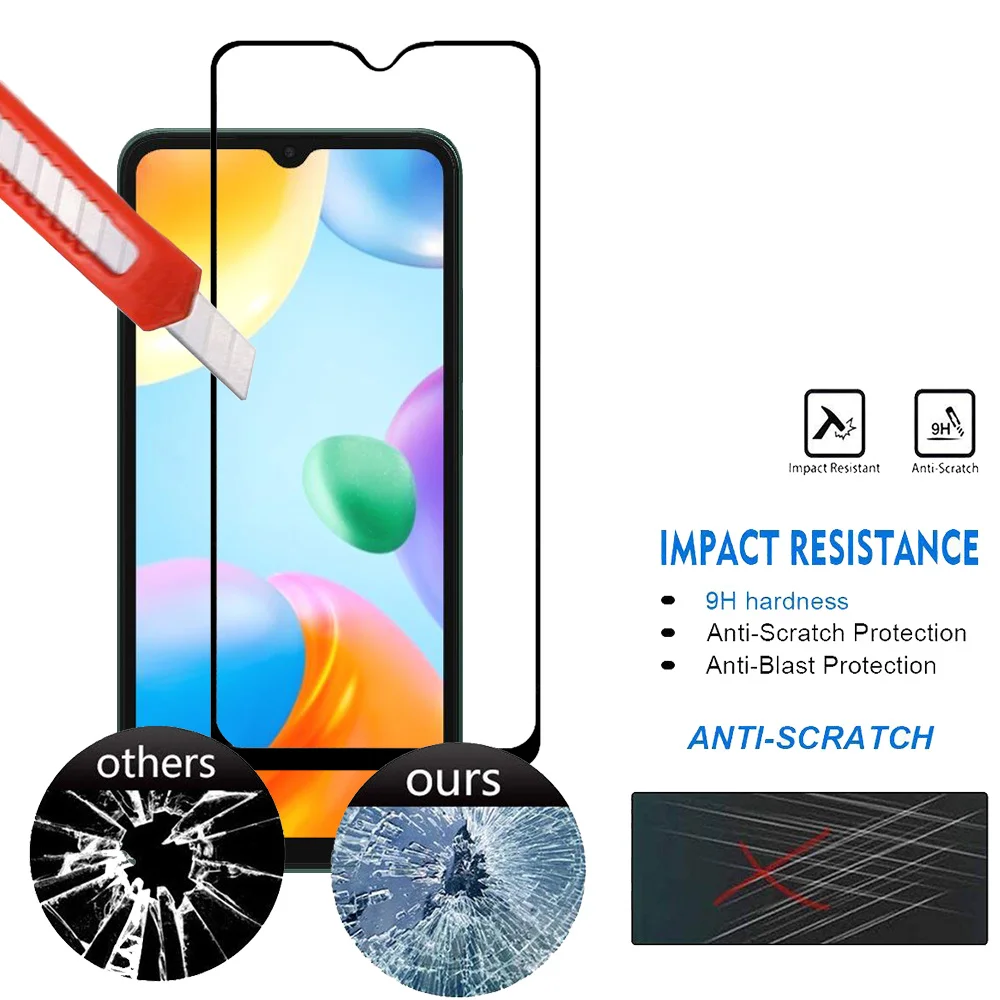 Pelicula, Front Tempered Glass For Xiaomi Redmi 10C NFC Screen Protectors Redmi 12C 10 C 9C cristal templado Redmi10C protector pantalla Redmi 10A 9A verre trempé Redmi12C Camera Lens Film